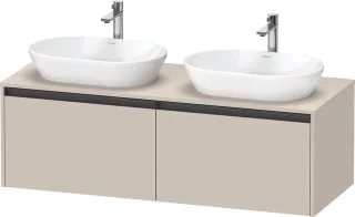 Duravit Ketho.2 Konsolenwaschtischunterbau wandhängend Taupe Matt 1400x550x459 mm - K24888B91910000 K24888B91910000