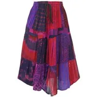 Guru-Shop Minirock Luftiger Patchwork Sommerrock, Boho upcycling.. alternative Bekleidung