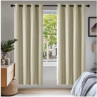 Deconovo Verdunkelungsvorhang Gardinen mit Ösen Blickdichte Vorhang Kälteschutz Schlafzimmer 2er Set, Blackout Curtain einfarbig Thermo Vorhang Verdunkelung Wärmeisolierend