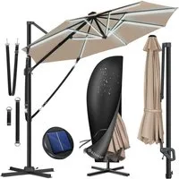 KESSER Ampelschirm, Sonnenschirm SUN Rund XL Ø330 cm 360° Drehbar inkl. Abdeckung