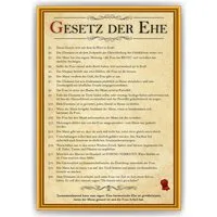 Tigerlino Poster Ehegesetz Hochzeitsgeschenk Ehepaar Hochzeitstag Geschenk zur Hochzeit