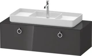 Duravit White Tulip Konsolenwaschtischunterbau wandhängend Graphit Hochglanz 1300x550x408 mm - WT498 WT4982MH1H10010