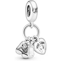 Pandora Kettenanhänger Pandora Nuckelflasche und Babyschuhe Charm-Anhänger 798106CZ Anhänger
