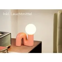 Reality Leuchten Tischleuchte QUINN, Keramik Tischlampe m. Glasschirm, Set inkl 2xG9 Leuchtmittel 3W, Ein-/Ausschalter, Leuchtmittel wechselbar, Warmweiß, Design Nachttischlampe, Schreibtischlampe Höhe 22cm, Glas Lampenschirm
