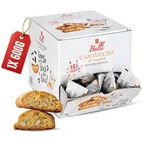 Belli Cantuccini Kekse Mandelgebäck 600G [DOPPELT GEBACKEN] mit 18% Mandel-Anteil