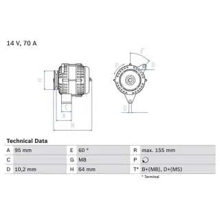 Bosch Lichtmaschine Citroen Peugeot 0986038730