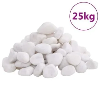 VidaXL Polierte Kiesel Weiß 2-5 cm 25 kg