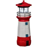 IC Gardenstyle Gartenleuchte LED Solar Leuchtturm mit rotierendem Leuchtfeuer, LED fest integriert, Tageslichtweiß, Einschaltomatik
