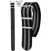 Pacific Time Uhrenarmband Wechselarmband Textil Nylon 16mm, Gratis Versand