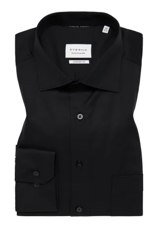 ETERNA - Cover Shirt Twill Langarm schwarz - Gr. - 40