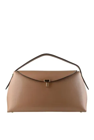 Toteme T-Lock Handtasche Kamel