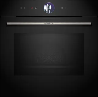 BOSCH Backofen mit Mikrowelle Serie 8 "HMG776NB1" mit 1-fach-Teleskopauszug Air Fry für knusprige Lebensmittel & automatische Selbstreinigung