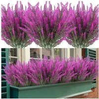 Kunstblumenstrauß 4 Bündel künstliche Lavendelsträuße, künstliche Lavendelblumen, Agger, Kunstlavendel, geeignet für Zuhause, Hochzeiten und Außendekorationen