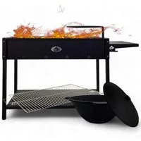 Grillpeter Holzkohlegrill Mangal Set Batyr XL Schaschlikgrill 100cm mit Grillrost Kasan 8L