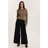 Tranquillo Cordhose Damen Paolaa GOTS-Bio-Baumwolle Mid-Waist extra weites Bein unifarben Hose mit weichem Baummwollcord für lässige, zugleich feminine Looks