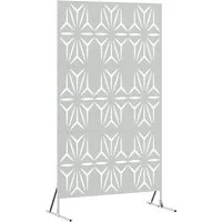 vidaXL Gartenzaun Sichtschutz 100 x 50 x 180 cm Verzinkter Stahl Silber, (1-St)