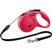 flexi Flexileine FLEXI Rollleine New CLASSIC Seil - 5m, bis 20kg Farbe: Rot