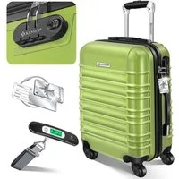 KESSER Hartschalen-Trolley Reisekoffer Handgepäck 55L Koffer Inkl. Kofferwaage + Gepäckanhänger, 4 Rollen, Rollkoffer ABS-Hartschale mit 4 Rollen, Zahlenschloss & Teleskopgriff