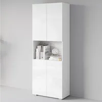 Home affaire Aktenschrank Vera, Mehrzweckschrank mit LED-Beleuchtung Praktischer Stauraum mit höhenverstellbaren Ablageböden, H. 182 cm
