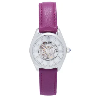 Empress Magnolia Automatik MOP Skelett-Zifferblatt Lederarmbanduhr