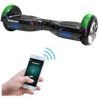 Robway Balance Scooter 6.5” Hoverboard W1 - 700 Watt mit LED Licht & Bluetooth Player, 700,00 W, 15,00 km/h, (Hoverbaord für Kinder, 1 tlg., Hoverboard, Balance Scooter, Skateboard, Elektro Scooter, Balanceboard), Self-Balance-Scooter, Bluetooth, Rob