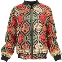 Guru-Shop Langjacke Boho Style Bomberjacke, bestickte Jacke -..