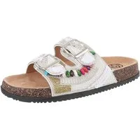 Ital-Design Damen Mules Freizeit Pantolette (86706514) Flach Pantoletten in Weiß