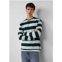 s.Oliver Langarmshirt T-Shirt Gestreiftes Langarmshirt aus Baumwolle im Modern Fit