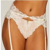 JETTE Strapsgürtel, aus floraler Spitze mit extravagantem Glitzeraccessoire, sexy Dessous