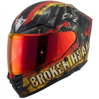 Broken Head BND Iron Eagle Integralhelm Mit Sonnenblende &amp; Deutschland Flagge (Vorbestellung)
