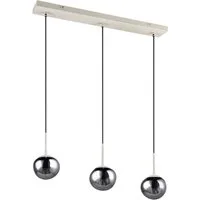 s.Oliver Pendelleuchte ANJELLA, Hängelampe beige exkl. E14, warm grey (beige) + smoke Glas, Leuchtmittel wechselbar, warmweiß - kaltweiß, mit mundgeblasenen Glasschirmen in rauchgrau, max 10W