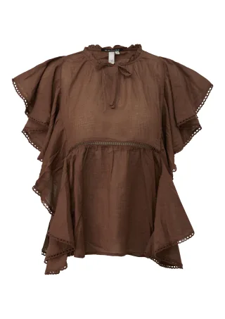 qs - Bluse braun - Gr. - 36