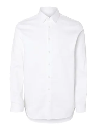selected men - SLMFILIP-PERFORMANCE SLIM LS SHIRT NOOS Weiß - Gr. - L