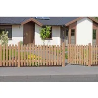 Mega-Holz Gartenzaun DIY Vorgartenzaun "GENUA" Lärche 80x180 cm - Holz Zaunlatten gehobelt, (Funktionsset, ohne Pfosten), Zaun aus hochwertigen, europäischen Lärchenholz
