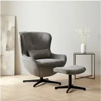 OTTO home Sessel YOLLI Relaxsessel, TV-Sessel mit Hocker, 360° Grad drehbar, Struktur-Bezug
