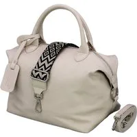 Adel Bags Schultertasche BIANCA Umhängetasche für Damen, Schultertasche Handtasche Echtleder, hergestellt in Italien, mit 2 Riemen