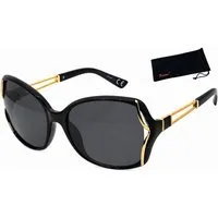 Rennec Sonnenbrille elegante Damen Brille Modern Oval mit Brillenbeutel Schmetterling Gläser Oversized, Markenbrille mit Gold Applikationen