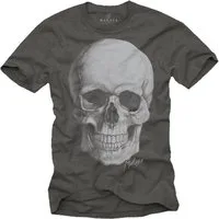 MAKAYA Print-Shirt Herren T-Shirt Skull Totenkopf Coole Lustige Geschenke Motorradfaher