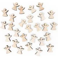 Logbuch-Verlag Dekofigur 30 Mini Engel aus Holz natur 4 cm - Streudeko Schutzengel