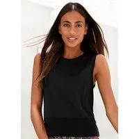 LASCANA ACTIVE Kurzarmshirt Tropical mit breitem Rippeinsatz