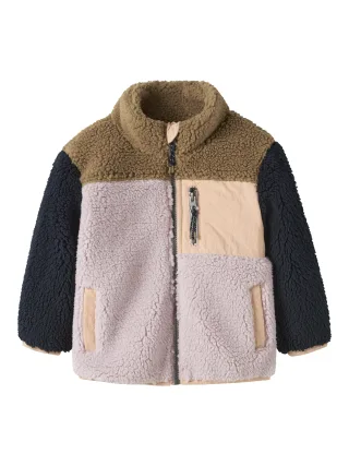 NAME IT - NMFMACEY TEDDY JACKET BLOCK Violet Ice - Gr. - 92