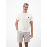 LERROS Rundhalsshirt mit Logo-Badge und in Waffle-Optik