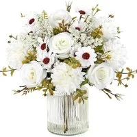 Kunstblumenstrauß Künstliche Blumen 2/4 Bündel künstliche Rosen Gänseblümchen, Agger, Perfekt für Hochzeit, Party oder Heimdekoration in Rosa