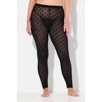 Ulla Popken Feinstrumpfhose Strumpf-Leggings Mesh Flock-Punkte