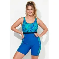 Ulla Popken Badeanzug Badeanzug Zipper Chilis ohne Softcups recycelt