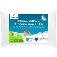 Third of Life Baumwollkissen TILLA Kinderkissen ab 2 Jahren (40×60), Füllung: 100 % recycelte Polyesterfaser (rPET), Bezug: 100 % Baumwolle (Bio), Seitenschläfer, Rückenschläfer, Bauchschläfer, Bio-Baumwolle, höhenverstellbar, atmungsaktiv, allergike