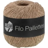 LANA GROSSA FILO PAILETTES Edles Garn mit Mini-Pailletten Häkelwolle, 155 m (Fest verzwirntes Baumwollgarn mit Pailletten und Matt-Glanz-Effekt), 50 g