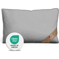 Biberna Kissenbezug 0615211 Premium Satin aus 100% Baumwolle mit Reißverschluß, 40x80 cm, (1 Stück), seidig glatt & atmungsaktiv, Reißverschluss, Feine Streifen