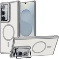 CoolGadget Handyhülle Hybrid CAM Handy Hülle für Samsung Galaxy S25 FE 6,7 Zoll, Kameraschutzglas klappbar Schutzhülle Metallring für Magsafe Zubehör
