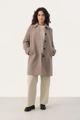Jacke Classic fit Mink Melange beige